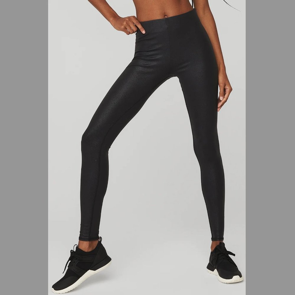 NWT alo Yoga Faux Leather Airbrush High-Waist Legging